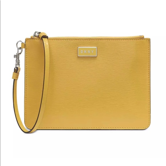 Dkny Handbags - NWD!💕 DKNY Gigi Yellow Wristlet w/ Box